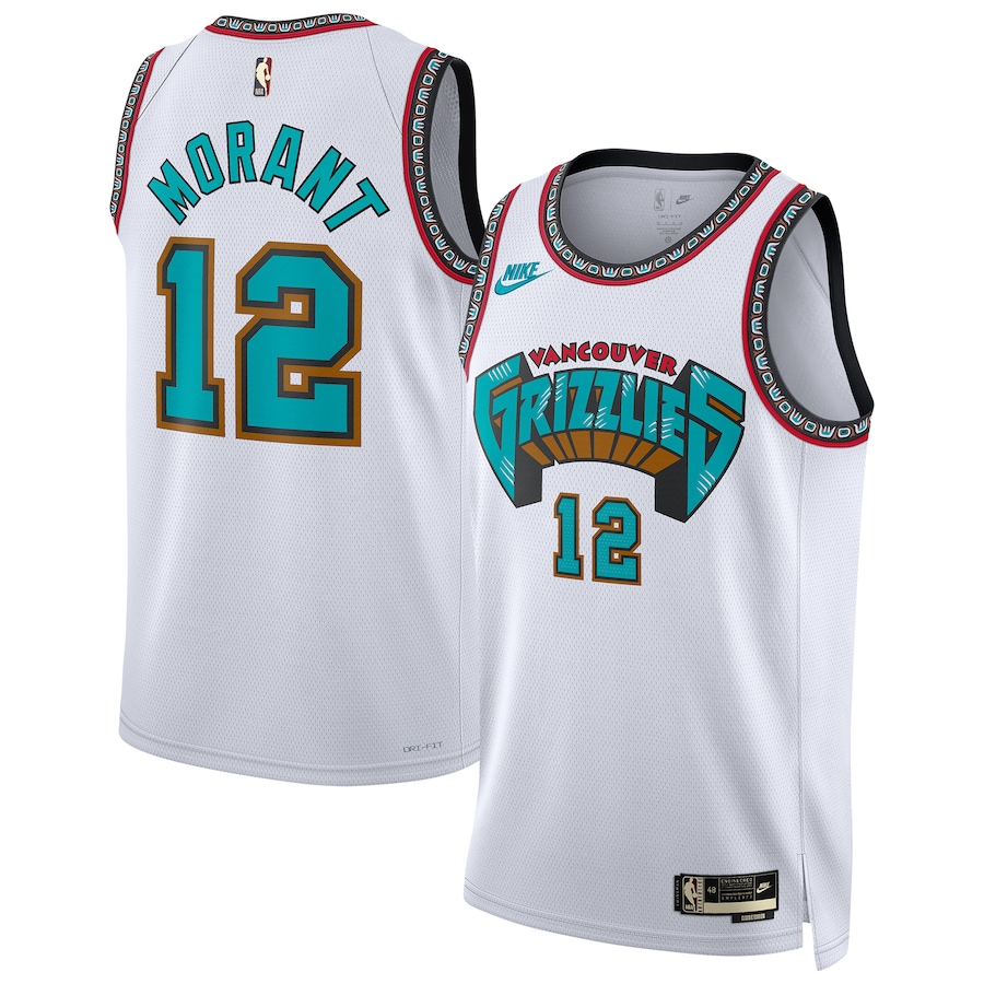 Men Memphis Grizzlies 12 Ja Morant Nike White 2024-25 Swingman NBA Jersey